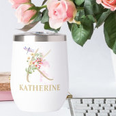 Gouden Script Letter K Monogram Gepersonaliseerde