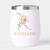 Gouden Script Letter K Monogram Gepersonaliseerde  (Achterkant)