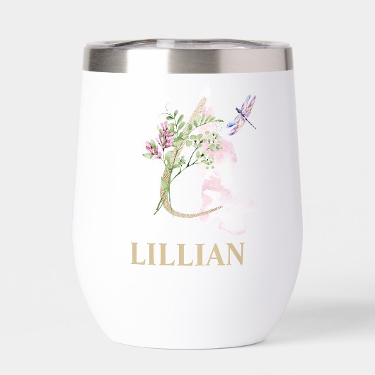 Gouden Script Letter L Monogram Gepersonaliseerde  (Achterkant)