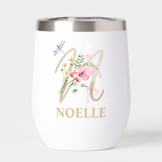 Gouden Script Letter N Monogram Gepersonaliseerde  (Achterkant)