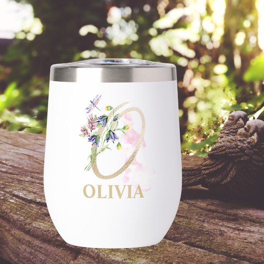 Gouden Script Letter O Monogram Gepersonaliseerde