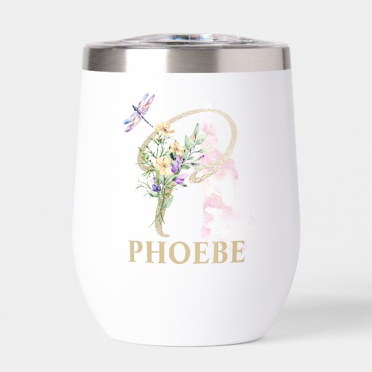 Gouden Script Letter P Monogram Gepersonaliseerde (Voorkant)