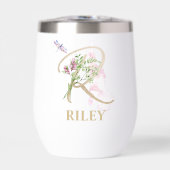 Gouden Script Letter R Monogram Gepersonaliseerde  (Voorkant)