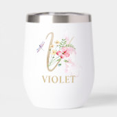 Gouden Script Letter V Monogram Gepersonaliseerde  (Achterkant)