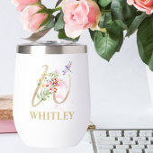 Gouden Script Letter W Monogram Gepersonaliseerde