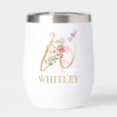 Gouden Script Letter W Monogram Gepersonaliseerde (Achterkant)