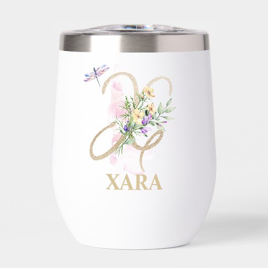 Gouden Script Letter X Monogram Gepersonaliseerde  (Voorkant)