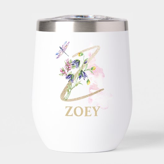 Gouden Script Letter Z Monogram Gepersonaliseerde  (Voorkant)