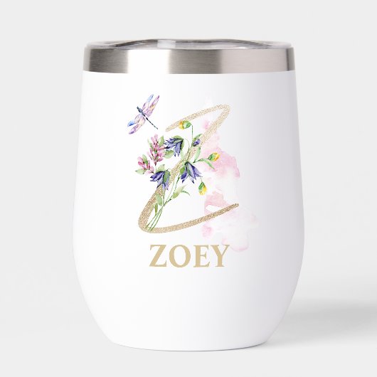 Gouden Script Letter Z Monogram Gepersonaliseerde  (Achterkant)