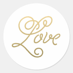 Gouden Script Liefde Elegante Bruiloft Stickers
