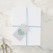Gouden Script "Liefde" op Waterverf Hart Cadeaulabel (Met Touw)