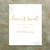 Gouden Script Love Is Sweet Bord Poster