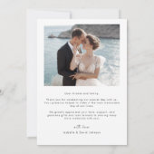 Gouden Script Moderne foto bruiloft dank u kaart (Achterkant)