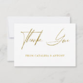 Gouden Script Moderne Minimalistische Bedankkaart (Voorkant)