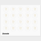 Gouden Script Monogram Crest Wedding Envelope Seal Ronde Sticker (Vel)