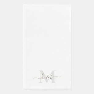 Gouden Script Monogram Elegante bruiloft Servet