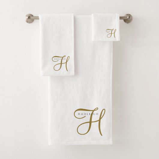Gouden Script Monogram Handdoek (Insitu)