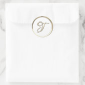 Gouden script monogram initiaal T op elke kleur Ronde Sticker (Tas)
