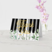gouden script muziek Dank je Folie Wenskaart (Orchidee)