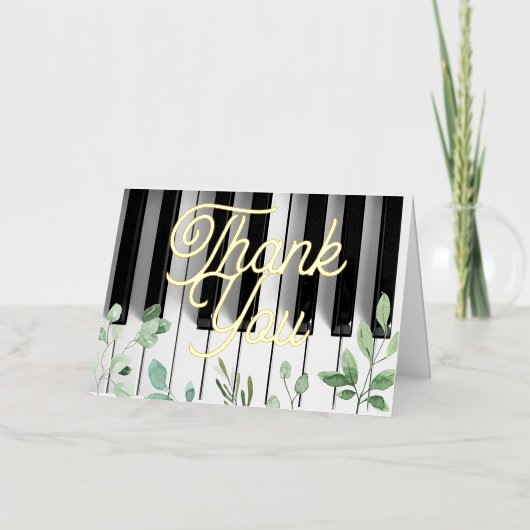 gouden script muziek Dank je Folie Wenskaart (Voorkant)