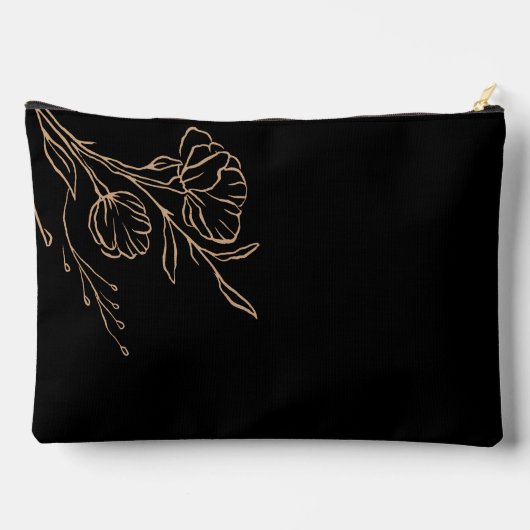 Gouden Script naam gepersonaliseerde zwarte cosmet Etui (Achterkant)