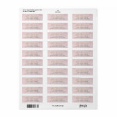 Gouden Script Naam Roze Marmer Retouradres Etiket (Full Sheet)