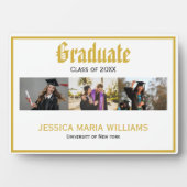 Gouden Script Naam School Foto collage Afstuderen Fotoplaat (voorkant)