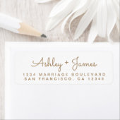 Gouden Script Namen Bruiloft Retouradres Etiket (Insitu)