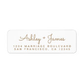 Gouden Script Namen Bruiloft Retouradres Etiket (Voorkant)