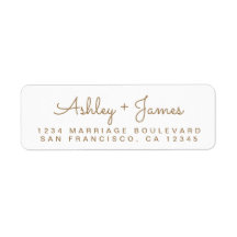 Gouden Script Namen Bruiloft Retouradres