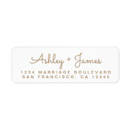 Gouden Script Namen Bruiloft Retouradres Etiket