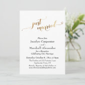 Gouden Script Net Getrouwd Confetti Rugzijde Kaart (Staand voorkant)