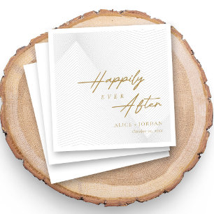 Gouden Script op Geometrisch Kant Gepersonaliseerd Servet