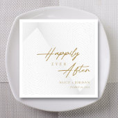 Gouden Script op Geometrisch Kant Gepersonaliseerd Servet