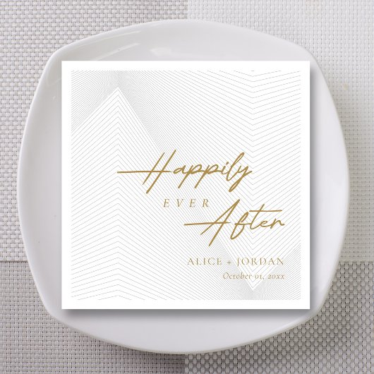 Gouden Script op Geometrisch Kant Gepersonaliseerd Servet