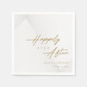 Gouden Script op Geometrisch Kant Gepersonaliseerd Servet (Voorkant)