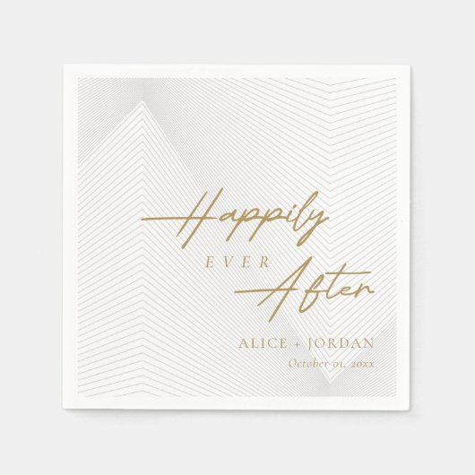 Gouden Script op Geometrisch Kant Gepersonaliseerd Servet (Voorkant)