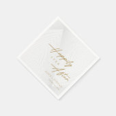 Gouden Script op Geometrisch Kant Gepersonaliseerd Servet (Hoek)