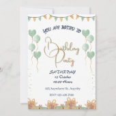 Gouden Script Party Kaart (Voorkant)