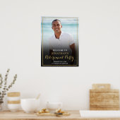 Gouden Script Pensioenfeest Foto Welkomstbord Poster (Keuken)