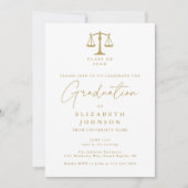 Gouden Script Rechtenschool Foto Afstudeerfeest Kaart (Voorkant)