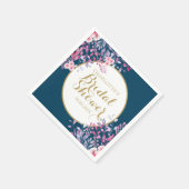Gouden Script Roze Weide Bloem Bruiloftsborrel Servet (Hoek)