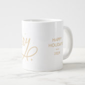 Gouden Script Sparkly Bubbly Merry Holiday Gift Grote Koffiekop (Voorkant rechts)