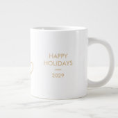 Gouden Script Sparkly Bubbly Merry Holiday Gift Grote Koffiekop (Rechts)