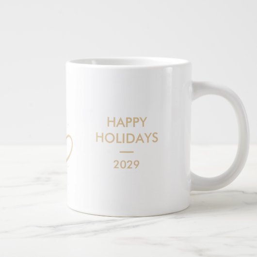 Gouden Script Sparkly Bubbly Merry Holiday Gift Grote Koffiekop (Rechts)