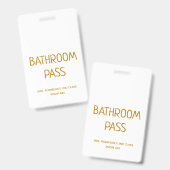 Gouden Script Terug Naar School Badkamer Hal Pas Badge (Voor- en achterkant)