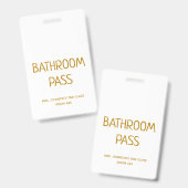 Gouden Script Terug Naar School Badkamer Hal Pas Badge (Voor- en achterkant)