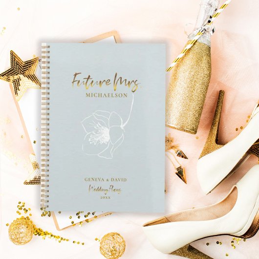 Gouden Script Toekomstige Mevrouw Blush Blauw Planner