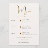 Gouden Script Trouwmenu Kaart (Voorkant)