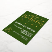 Gouden Script Verjaardagsfeest Folie Uitnodiging (Gedraaid)
